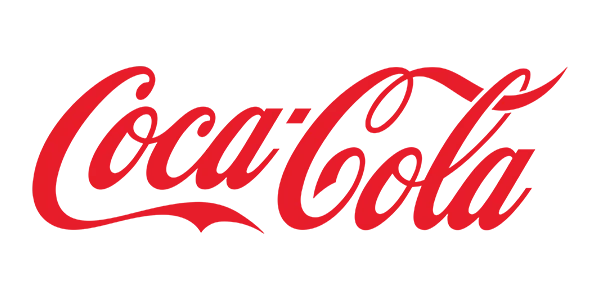 Coca-Cola's logo written in red script font.